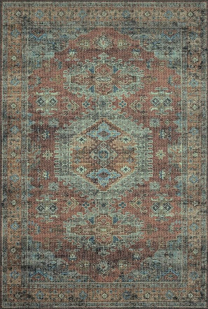Loloi II Skye Collection SKY-07 Terracotta/Sky 5'-0" x 7'-6" Area Rug