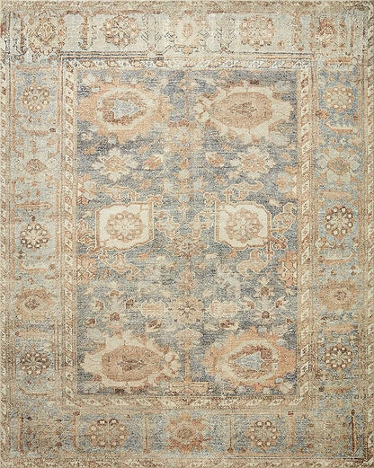Loloi Margot Collection MAT-03 Ocean/Spice 2'-6" x 7'-6" Runner Rug feat. CloudPile, No-Shed Easy Clean Large Patterned Area Rug for Living Room, Bedroom, Dining Area