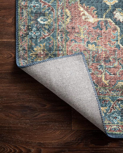 Loloi Skye Collection SKY-08 Denim/Brick 7' x 9' Oval Area Rug