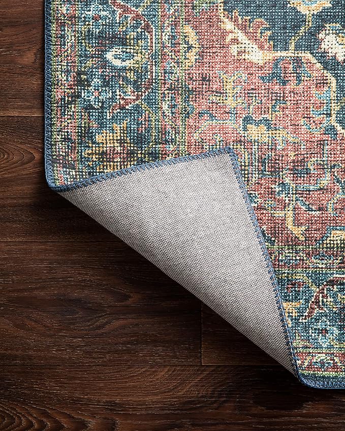 Loloi Skye Collection SKY-08 Denim/Brick 8'-0" x 8'-0" Round Area Rug