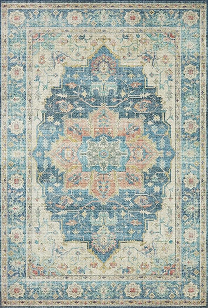 Loloi II Skye Collection SKY-12 Ocean/Multi 2'-3" x 3'-9" Accent Rug