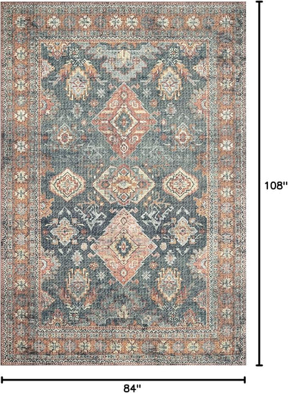 Loloi Skye Collection SKY-10 Sea/Rust 7' x 9' Oval Area Rug
