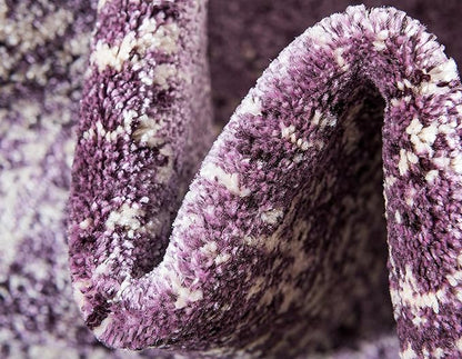 Unique Loom Del Mar Collection Area Rug - Jennifer (2' x 6' 1" Runner, Purple/ Ivory)