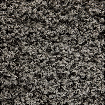 Unique Loom Solid Shag Collection Area Rug (3' 3" Square, Graphite Gray)