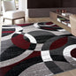 Rugshop Red Modern Geometric Indoor Area Rug, Overlapping Circle Pattern, Fade Resistant, Non-Shedding, for Living Room, Bedroom and Home Office, 5'3" x 7'3"