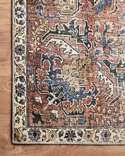 Loloi Chris Loves Julia Jules Collection JUL-01 Merlot/Multi 7'-6'' x 9'-6'', .13" Pile Height, Area Rug