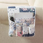 Brilliant Sunshine Roses in Beige Couch Sofa Armrest 5 Pockets Organizer, Slip Resistant Recliner Armchair Caddy, Washable Remote Controls Holder, Storage for Magazine, Phone, 35×13", Vintage Indigo