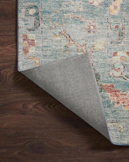 Loloi Margot Collection MAT-06 Denim/Multi 2'-6" x 11'-6" Runner Rug feat. CloudPile, No-Shed Easy Clean Large Patterned Area Rug for Living Room, Bedroom, Dining Area