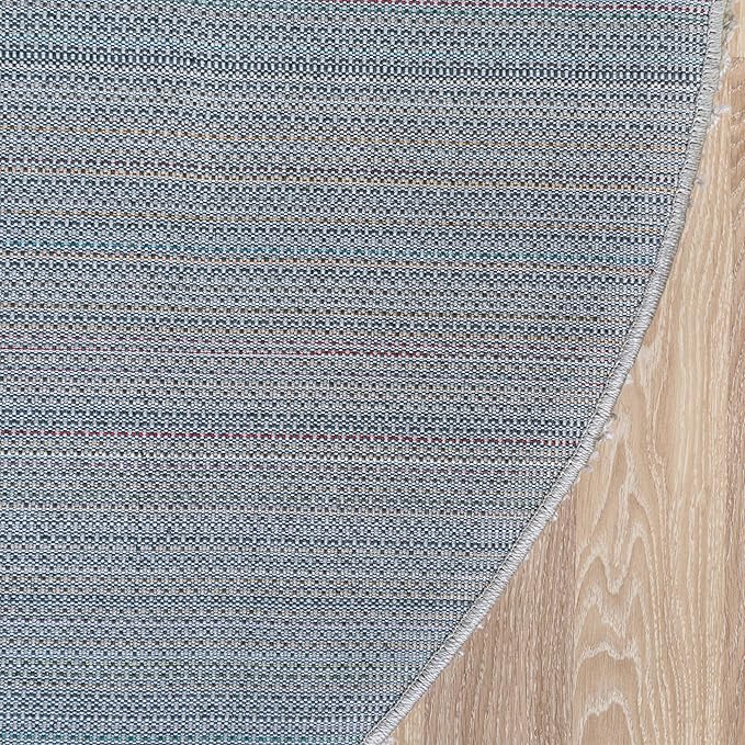 Unique Loom Solid Shag Collection Area Rug (5' 3" Round, Cloud Gray)