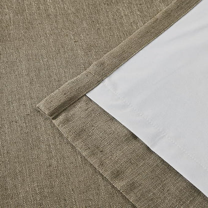 Vision Home Brown Linen Full Blackout Curtains 90 inch Long for Bedroom Living Room Darkening Soundproof Window Panels Thermal Insulated Rod Pocket Back Tab Neutral Drapes 56" Wx90 Lx2