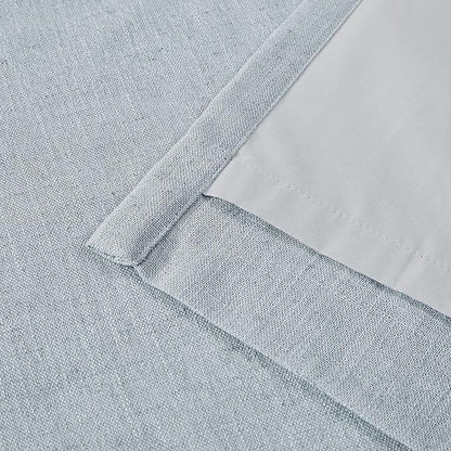 Vision Home Blue Fog Linen Full Blackout Curtains 84 inch Long for Bedroom Living Room Darkening Soundproof Window Panels Thermal Insulated Rod Pocket Back Tab Farmhouse Drapes 56" Wx84 Lx2