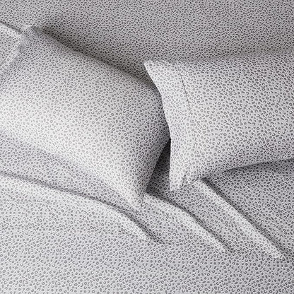 Amazon Basics Lightweight Super Soft Easy Care Microfiber 4 Piece Bed Sheet Set With 14-inch Deep Pockets - Full, Gray Cheetah,Printed