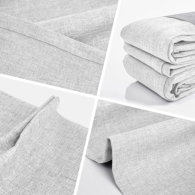 WdFour 42x72 Inch Blackout Curtains - Thermal Insulated Pinch Pleated Drapes, 100% Light Blocking, Extra Long Back Tab Panels for Bedroom & Living Room, Pack of 2 (Greyish White)