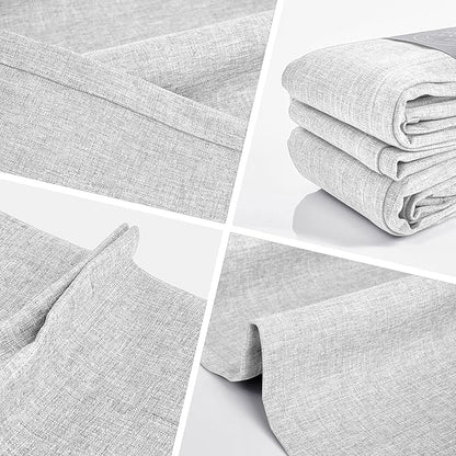 WdFour 42x63 Inch Blackout Curtains - Thermal Insulated Pinch Pleated Drapes, 100% Light Blocking, Extra Long Back Tab Panels for Bedroom & Living Room, Pack of 2 (Greyish White)