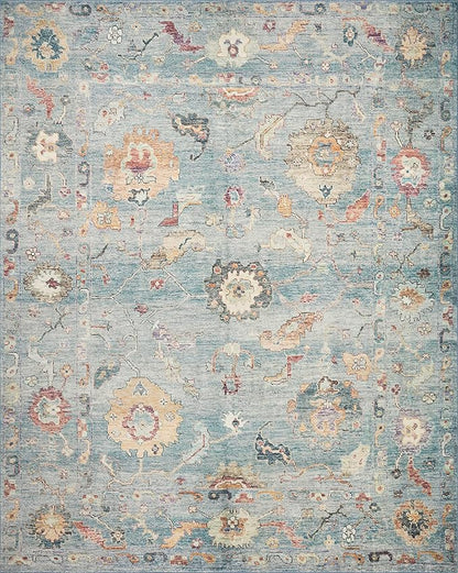 Loloi Margot Collection MAT-06 Denim/Multi 2'-3" x 3'-9" Accent Rug feat. CloudPile, No-Shed Easy Clean Large Patterned Area Rug for Living Room, Bedroom, Dining Area