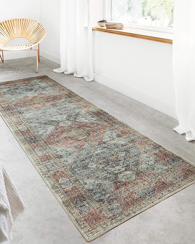 Loloi Skye Collection SKY-06 Apricot/Mist 2'-6" x 12'-0" Runner Rug