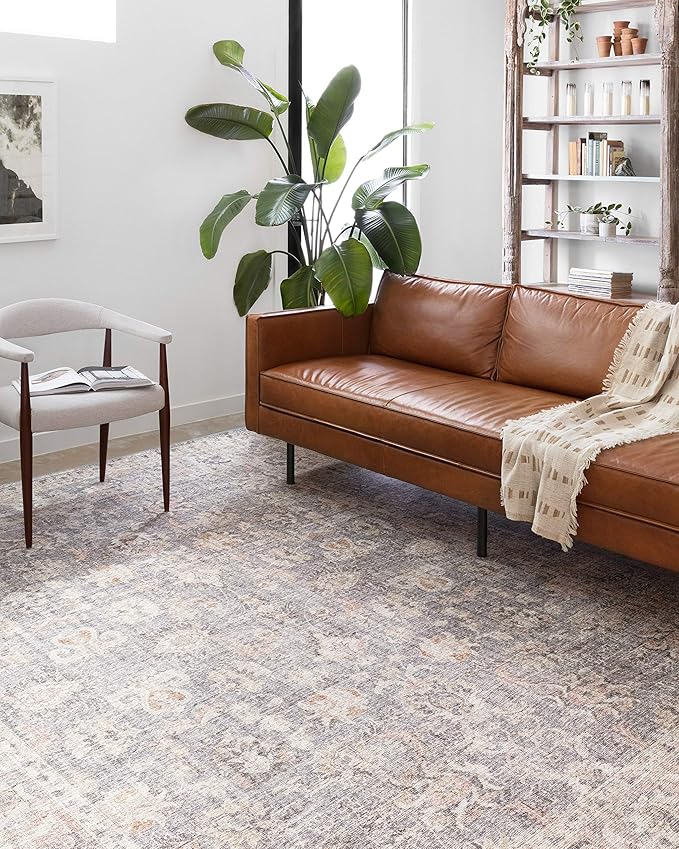 Loloi Skye Collection SKY-01 Grey/Apricot 6'-0" x 6'-0" Round Area Rug