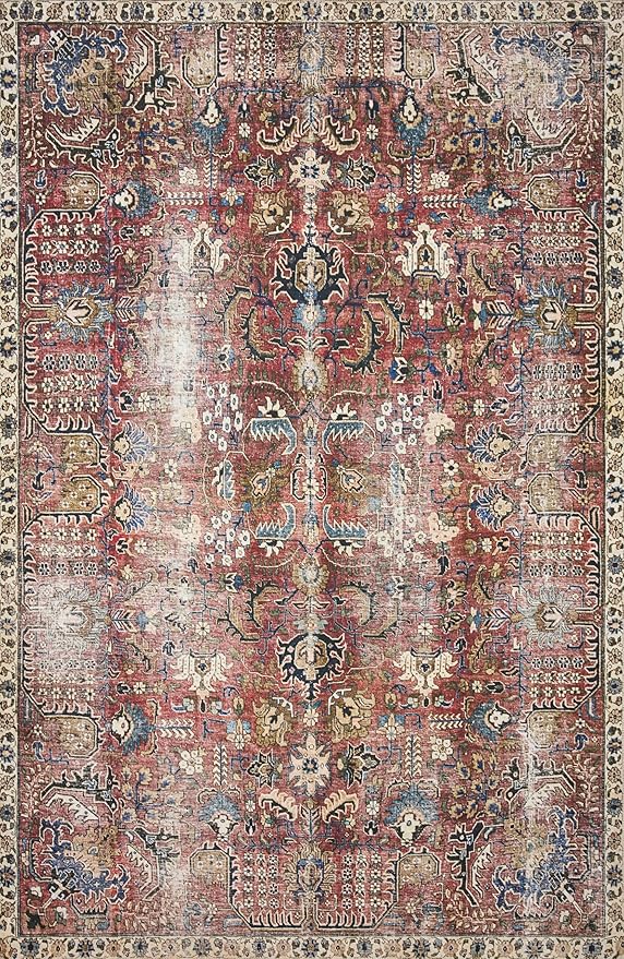 Loloi Chris Loves Julia Jules Collection JUL-01 Merlot/Multi 2'-3'' x 3'-9'', .13" Pile Height, Accent Rug