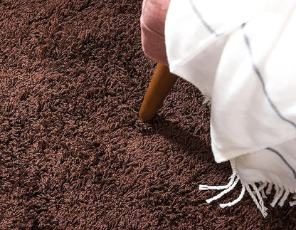 Unique Loom Solid Shag Collection Area Rug (2' 7" x 10' Runner, Chocolate Brown)