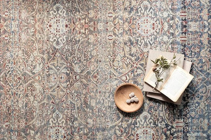 Loloi Chris Loves Julia Jules Collection JUL-06 Denim/Spice 2'-3'' x 3'-9'', .13" Pile Height, Accent Rug