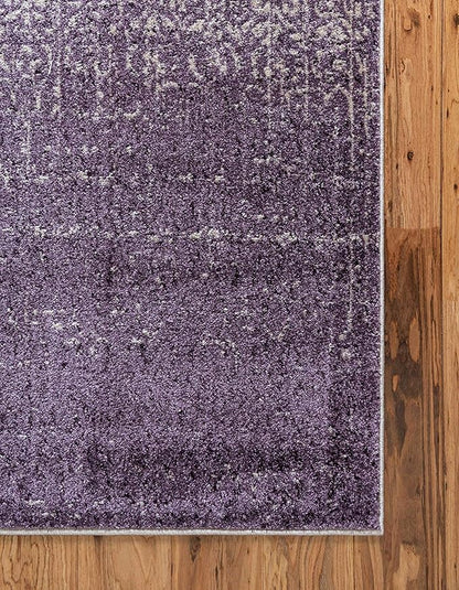 Unique Loom Del Mar Collection Area Rug - Jennifer (7' 1" x 10' Rectangle, Purple/ Ivory)