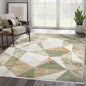 Abani Savoy Collection Area Rug - Green and Cream Geometric Design - 4'x6' - Easy to Clean - Durable for Kids and Pets - Non-Shedding - Medium Pile - Soft Feel - for Living Room, Bedroom, and Office