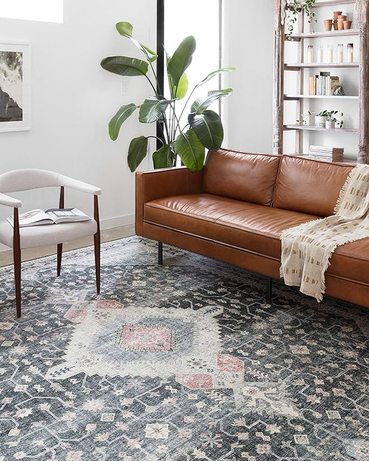 Loloi II Skye Collection SKY-02 Charcoal/Multi 2'-6" x 7'-6" Runner Rug