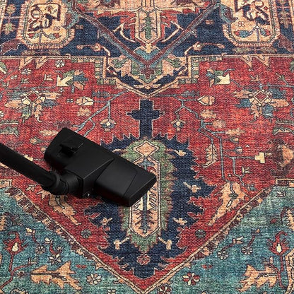 Keen Home Design 9x12 Rug - Machine Washable Area Rug with Non-Slip Backing, Ideal for Living Room, Dining Room, Bedroom - Vintage, Easy Clean, Durable, Low Pile Rug - (9' x 12')