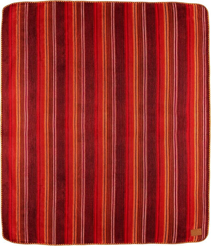 QISU Alpaca Wool Blanket Throw | Large, Beautiful, Warm, Variegated | 85 x 65 inches | Ultra-Soft, Hypoallergenic and Breathable | Non-Itchy or Scratchy Fabric (Pink/Red Variegated)
