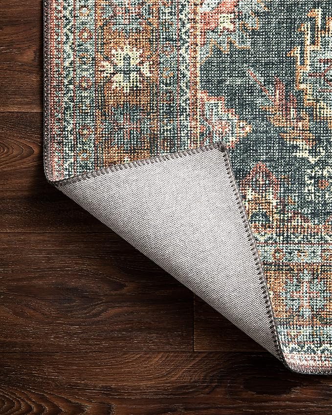 Loloi Skye Collection SKY-10 Sea/Rust 6'-0" x 6'-0" Round Area Rug