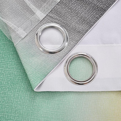 XiDi Curtains for Bedroom Decor, Rainbow GreenYellowGrey34/90/1