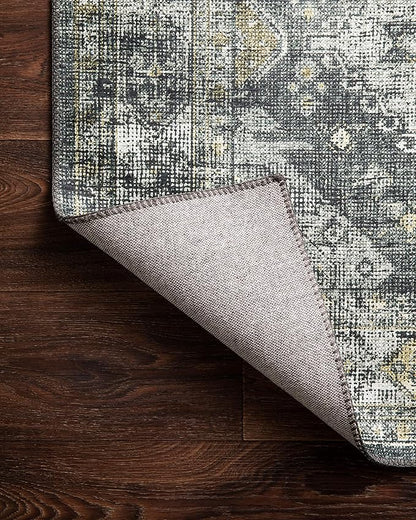 Loloi Skye Collection SKY-09 Graphite/Silver 7' x 9' Oval Area Rug