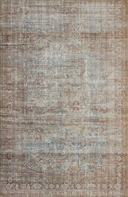 Loloi Chris Loves Julia Jules Collection JUL-05 Lagoon/Brick 2'-0'' x 5'-0'', .13" Pile Height, Accent Rug