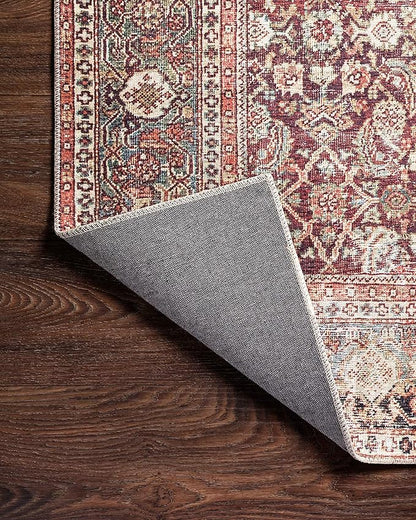 Loloi Layla Collection LAY-11 Cinnamon/Sage 3'-6" x 5'-6" .13" Thick Accent Rug, Soft, Durable, Vintage Inspired, Distressed, Low Pile, Non-Shedding, Easy Clean, Printed, Living Room Rug