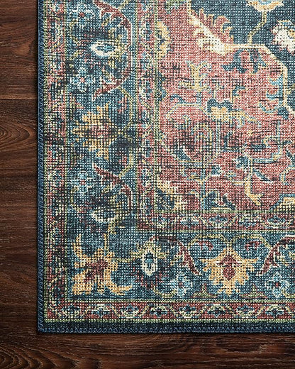 Loloi II Skye Collection SKY-08 Denim/Brick 5'-0" x 7'-6" Area Rug