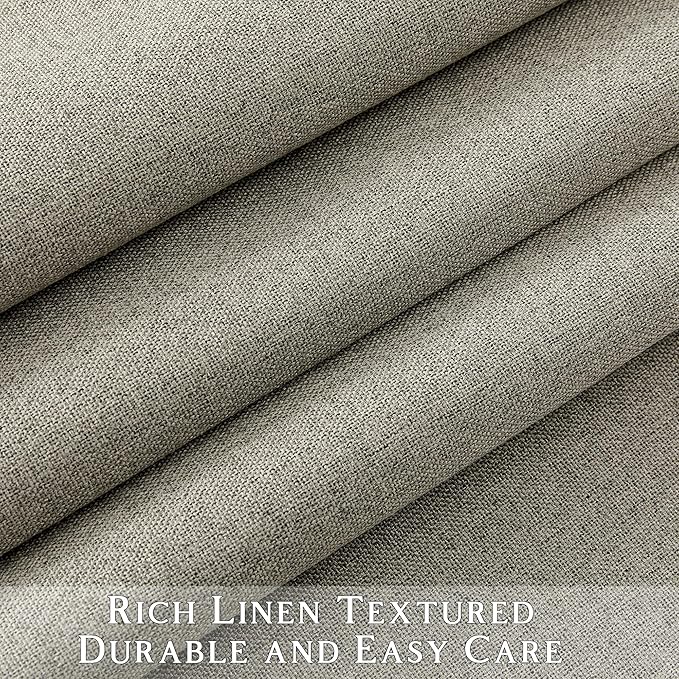 ChrisDowa 100% Blackout Sand Solid Curtains 45 Inches Long 2 Panels for Bedroom Living Room,Farmhouse Room Darkening Thermal Insulated Soundproof Grommet Top Window Treatment Drapes,52x45