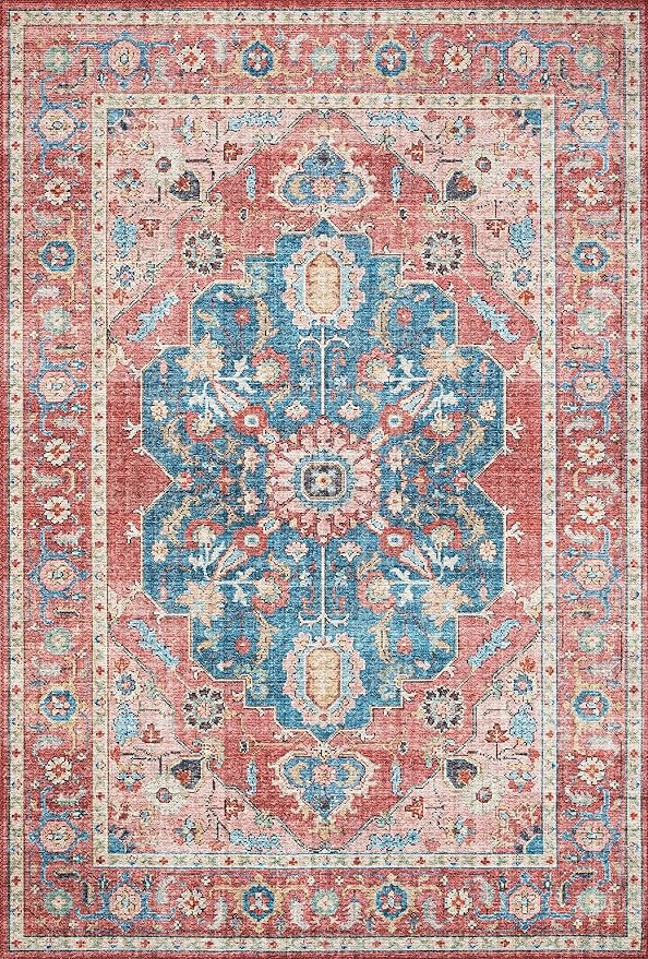 Loloi II Skye Collection SKY-05 Brick/Ocean 2'-3" x 3'-9" Accent Rug