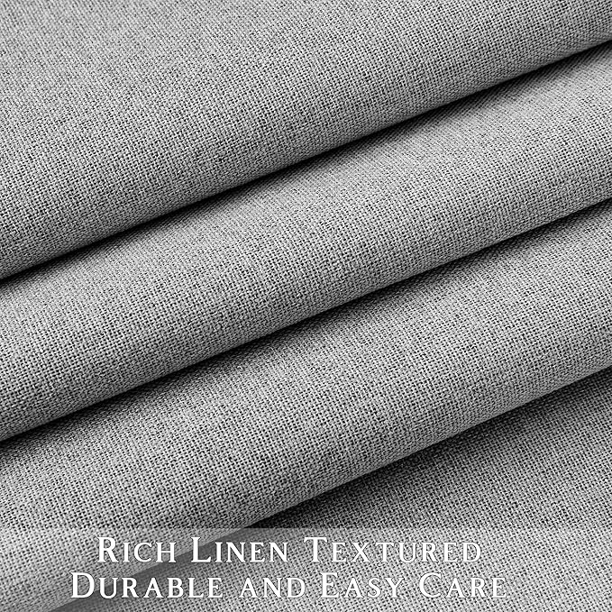 ChrisDowa 100% Blackout Grey Solid Curtains 120 Inches Long 2 Panels for Bedroom Living Room,Farmhouse Room Darkening Thermal Insulated Soundproof Grommet Top Window Treatment Drapes,52x120