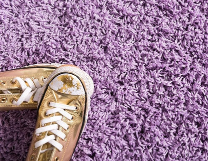 Unique Loom Solid Shag Collection Area Rug (2' 6" x 19' 8" Runner, Lilac)