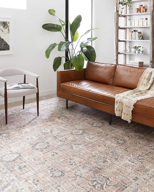 Loloi Skye Collection SKY-01 Blush/Grey 6'-0" x 9'-0" Area Rug
