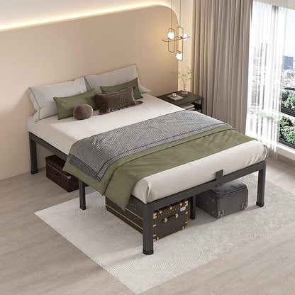 MAF 14 Inch Queen Metal Platform Bed Frame with Round Corner Legs, 3000 LBS Heavy Duty Steel Slats Support, Noise Free, No Box Spring Needed, Easy Assembly
