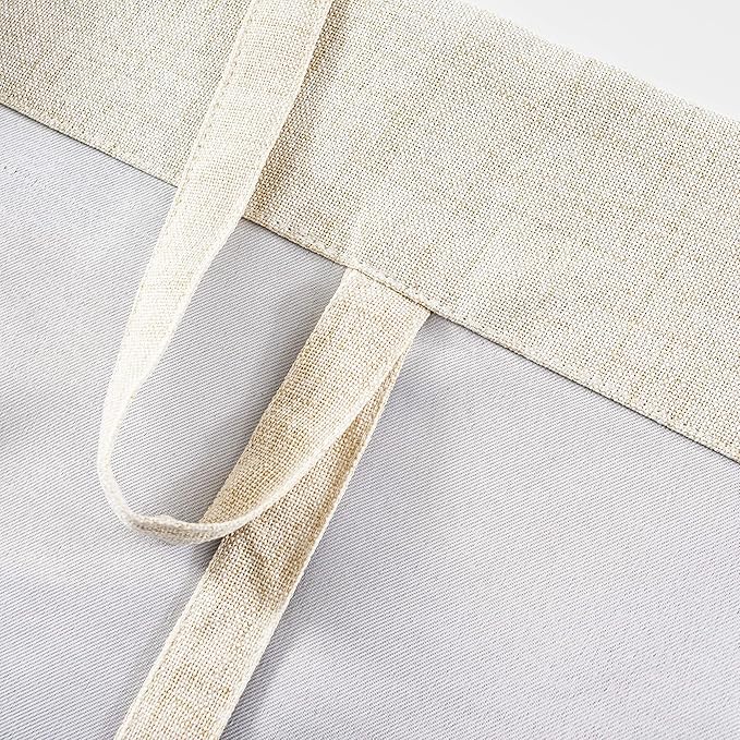 DriftAway Double Layer Linen Blackout Tie Up Curtains Thermal Insulated Fully Lined Balloon Roman Shade Bathroom Window Adjustable Rod Pocket for Small Window 39 Inch by 55 Inch Beige