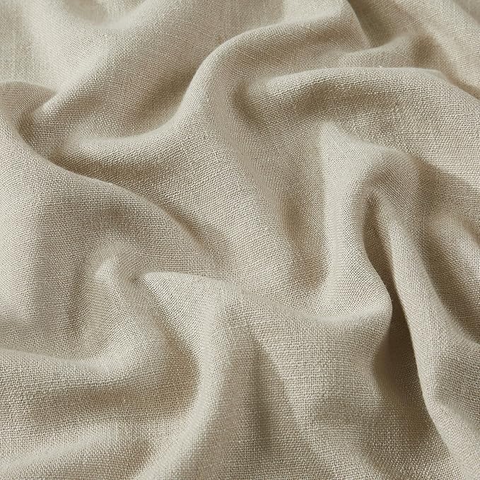 Vision Home Sand Linen Full Blackout Curtains 84 inch Length for Bedroom Living Room Darkening Soundproof Window Panels Thermal Insulated Rod Pocket Back Tab Farmhouse Drapes 56" Wx84 Lx2
