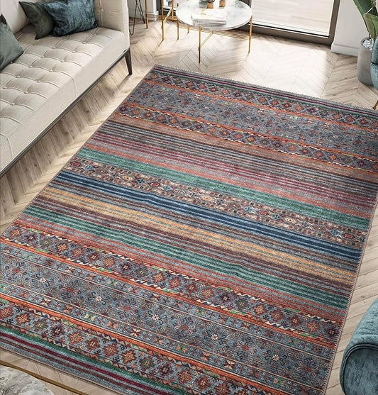 Keen Home Design 3x5 Rug - Machine Washable Entry Rug with Non-Slip Backing, Ideal for Enteryway, Kitchen, Bathroom, Laundry Room - Vintage, Easy Clean, Durable, Low Pile Rug - (3' x 5')