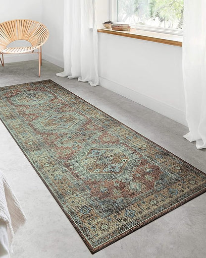 Loloi Skye Collection SKY-07 Terracotta/Sky 7' x 9' Oval Area Rug