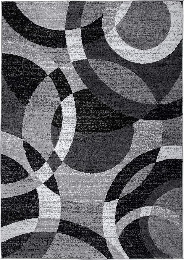 Rugshop Contemporary Abstract Circles Perfect for high Traffic Areas of Your Living Room,Bedroom,Home Office,Kitchen Area Rug 7'10" x 10'2" Gray