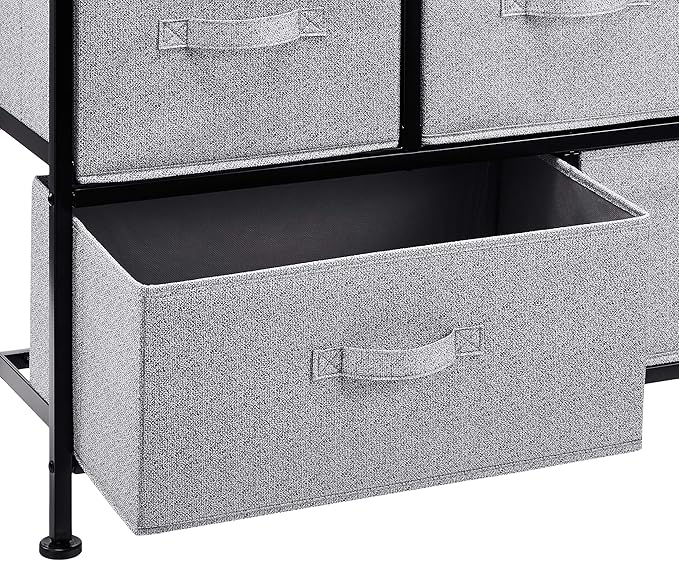 Amazon Basics Extra Wide Fabric 5-Drawer Storage Organizer Unit for Closet, Black