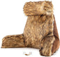 Husband Pillow Medium Limited Baby Brown Bear Fabulous Faux Fur Backrest, 2-Tone Reversible Double Sided Reading & Bed Rest Pillow with Arms & Neck Roll, Adjustable Memory Foam - Extremely Comfy