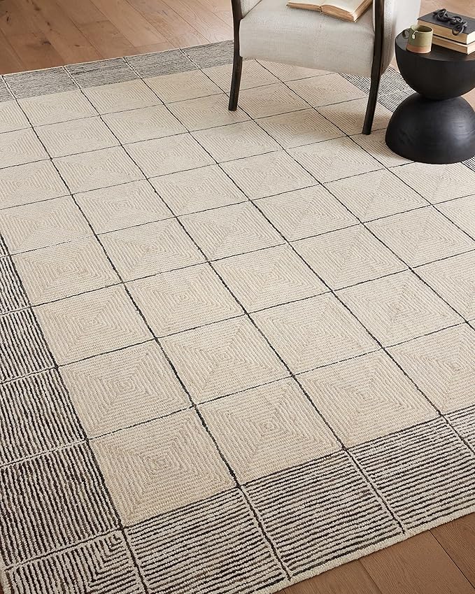 Loloi Chris Loves Julia Francis Collection FRA-02 Cream/Black 3'-6" x 5'-6" Accent Rug