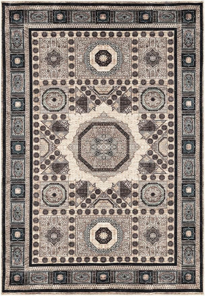 Keen Home Design 3x5 Rug - Machine Washable Entry Rug with Non-Slip Backing, Ideal for Enteryway, Kitchen, Bathroom, Laundry Room - Vintage, Easy Clean, Durable, Low Pile Rug - (3' x 5')
